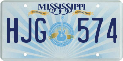 MS license plate HJG574
