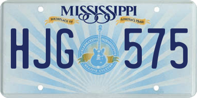 MS license plate HJG575