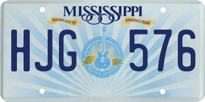 MS license plate HJG576