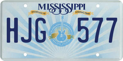 MS license plate HJG577