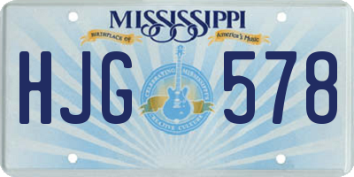MS license plate HJG578