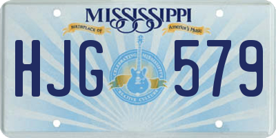 MS license plate HJG579