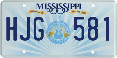 MS license plate HJG581