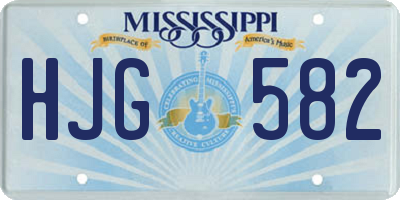 MS license plate HJG582