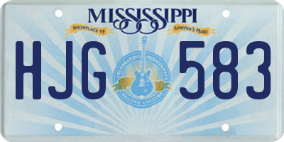 MS license plate HJG583