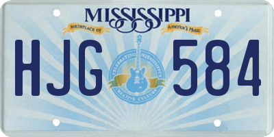 MS license plate HJG584