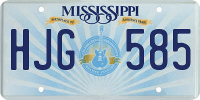 MS license plate HJG585