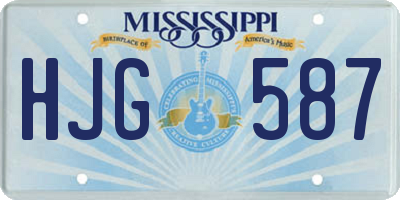 MS license plate HJG587