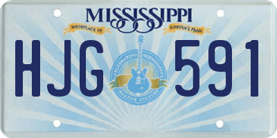 MS license plate HJG591