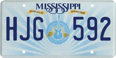 MS license plate HJG592