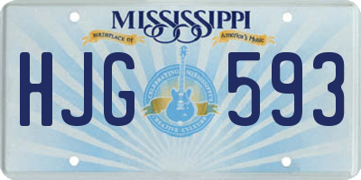 MS license plate HJG593
