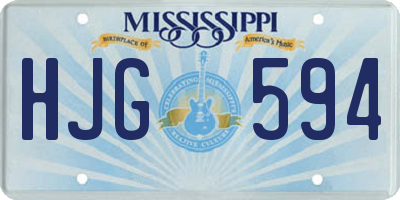 MS license plate HJG594