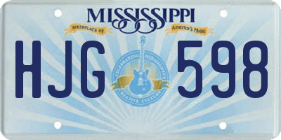 MS license plate HJG598