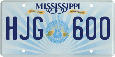 MS license plate HJG600