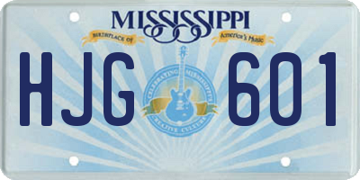 MS license plate HJG601