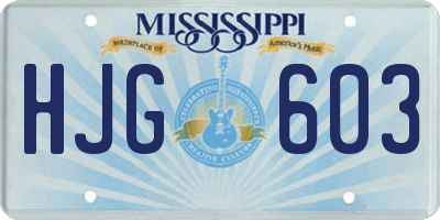 MS license plate HJG603