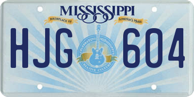 MS license plate HJG604