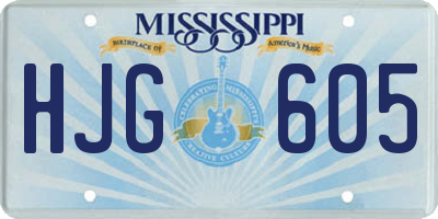 MS license plate HJG605