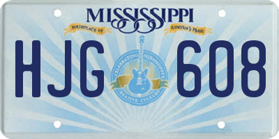 MS license plate HJG608