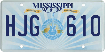 MS license plate HJG610