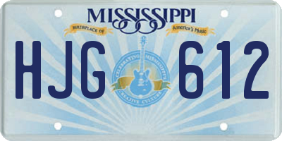 MS license plate HJG612