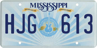 MS license plate HJG613