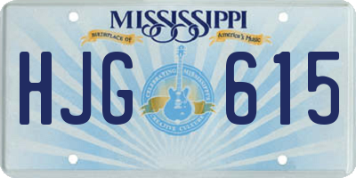 MS license plate HJG615