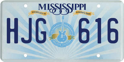 MS license plate HJG616