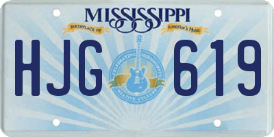 MS license plate HJG619