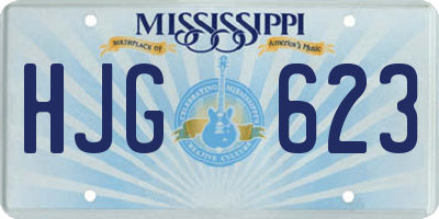 MS license plate HJG623