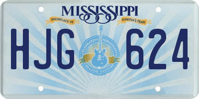 MS license plate HJG624