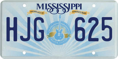 MS license plate HJG625