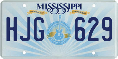 MS license plate HJG629