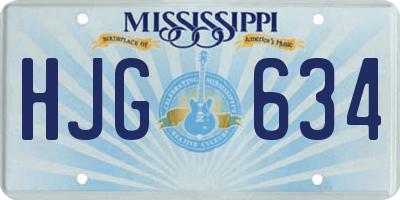 MS license plate HJG634