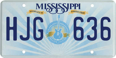MS license plate HJG636