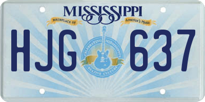 MS license plate HJG637