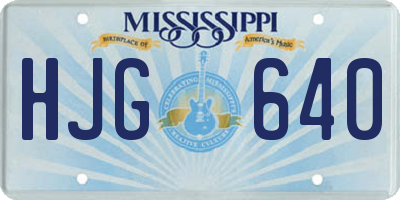 MS license plate HJG640