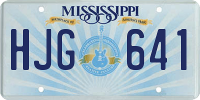 MS license plate HJG641