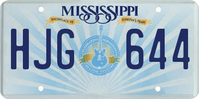 MS license plate HJG644