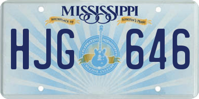 MS license plate HJG646