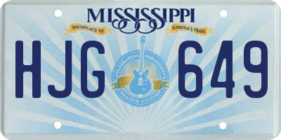 MS license plate HJG649