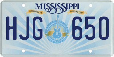 MS license plate HJG650