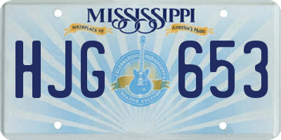 MS license plate HJG653