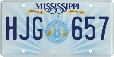 MS license plate HJG657