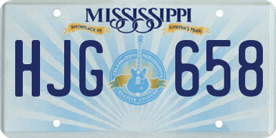 MS license plate HJG658