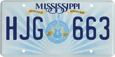 MS license plate HJG663