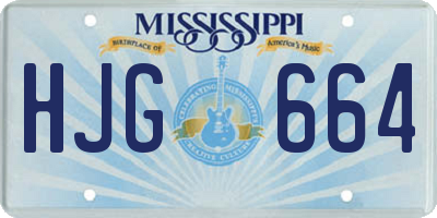 MS license plate HJG664