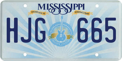 MS license plate HJG665