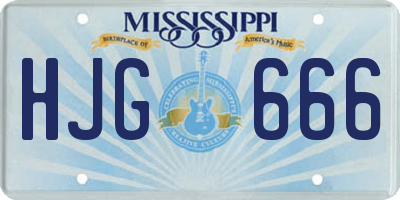 MS license plate HJG666