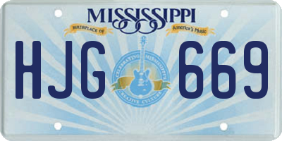 MS license plate HJG669